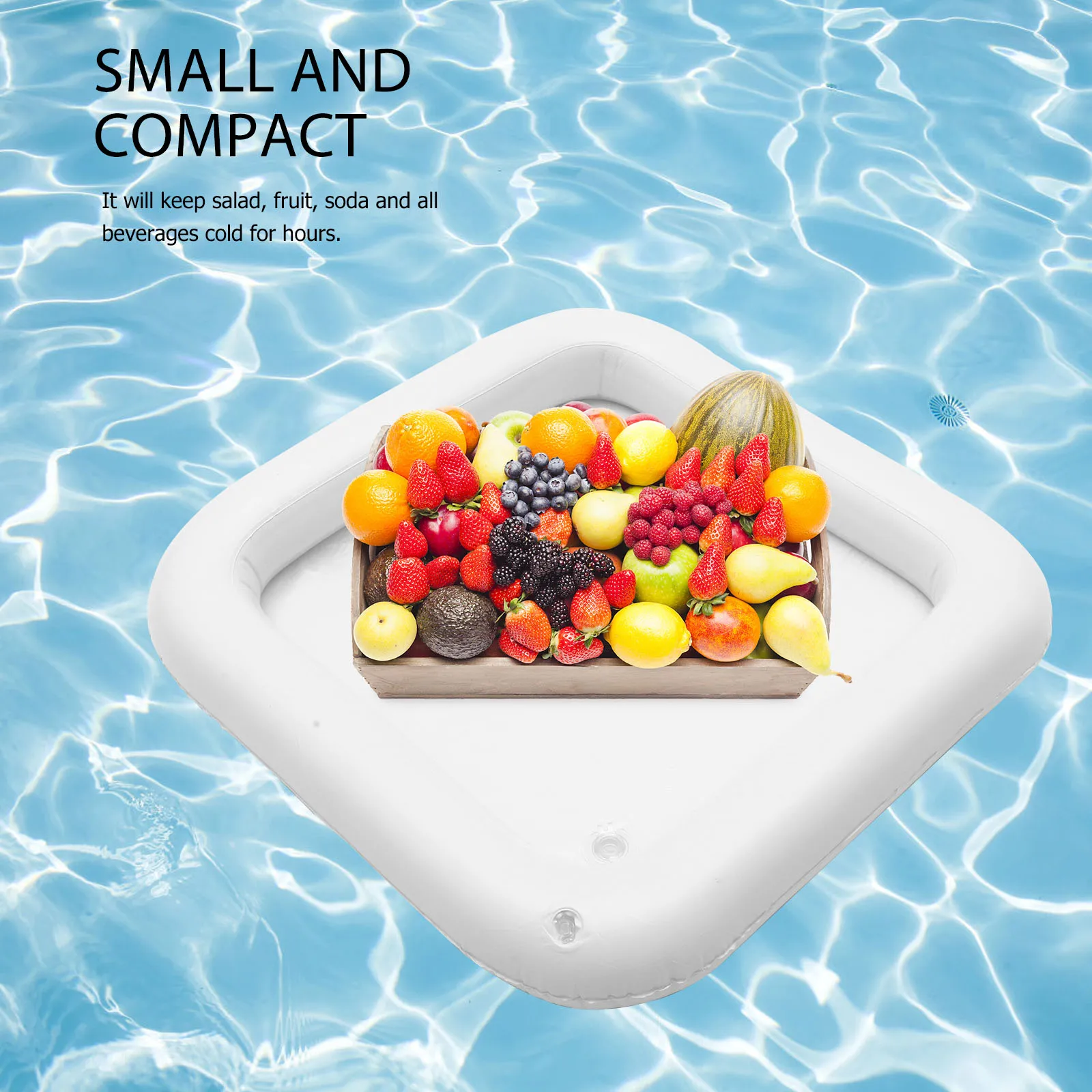

2pcs Inflatable Ice Serving Buffet Bar Pool Floating Beverage Tray For Drinks Food Salad Thickened Pvc Lightweight