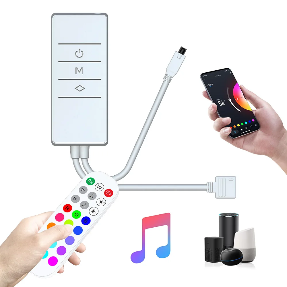 Tuya-ミニ調光可能LEDストリップライトコントローラー,Wi-Fi調光器,スマートライフアプリ,Echo GoogleHome,5050