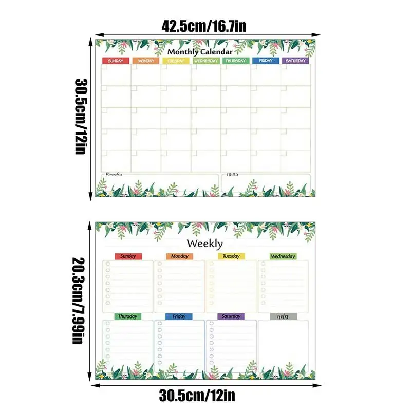 Calendrier magnétique pour salle de classe, ensemble de 3 calendriers pour planificateurs de réfrigérateur avec marqueurs, gommes, Organization murale mensuelle hebdomadaire