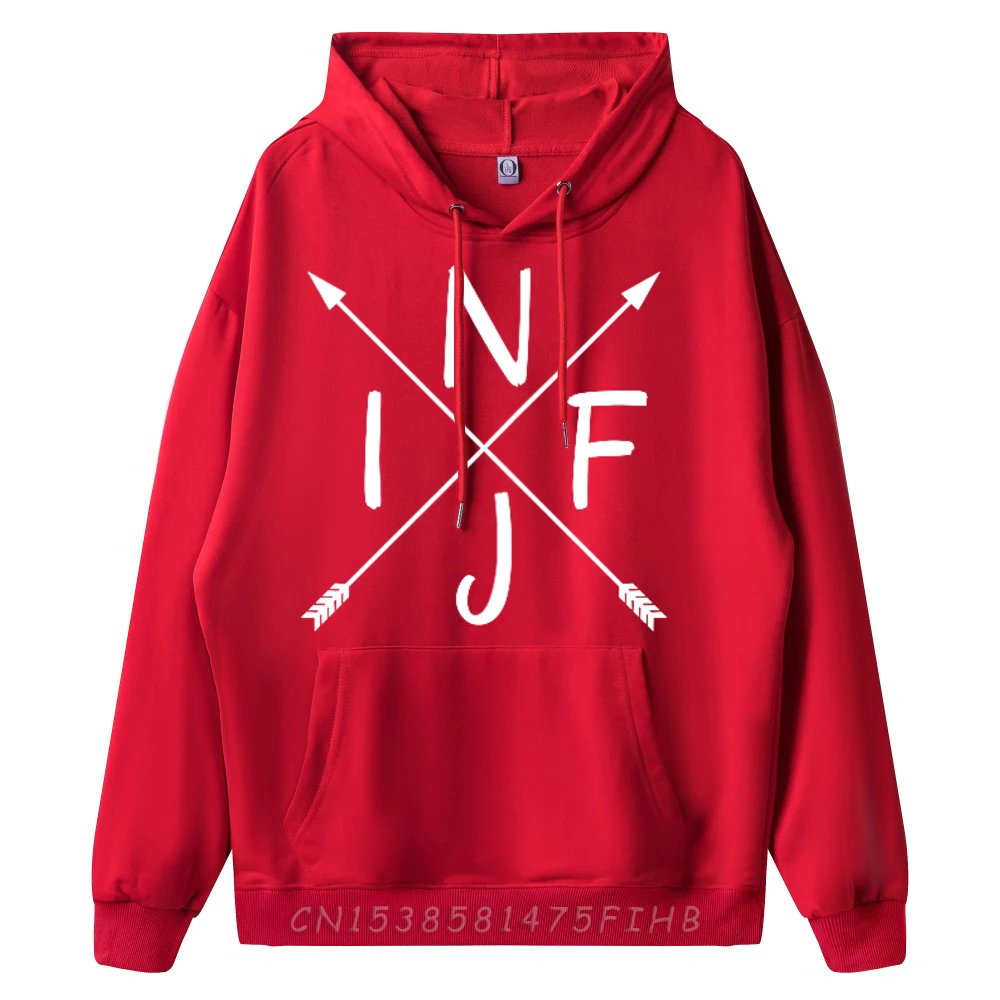 السهم الصليب Infj طباعة هوديس الرجعية طويلة الأكمام الإناث هوديس الترفيه MBTI البلوزات الملونة للجنسين الرجال النساء