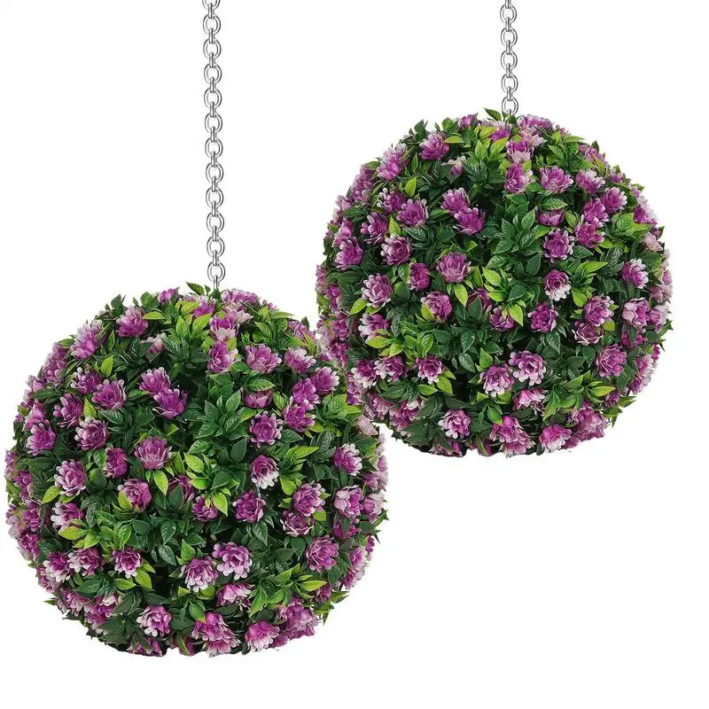 

Artificial Flower Topiary Balls Grass Spheres Decorative Balls Waterproof Hangable Ornaments For Garden Wedding Balcony Backyard