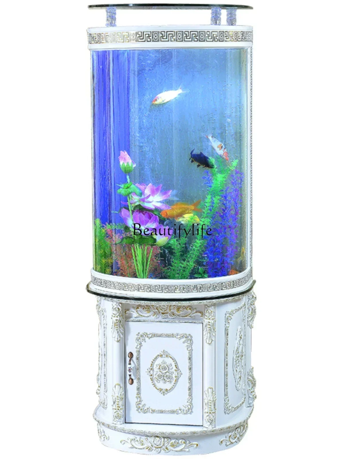 

LD33Lazy Fish Globe Glass Semi-Cylindrical No Change Aquarium