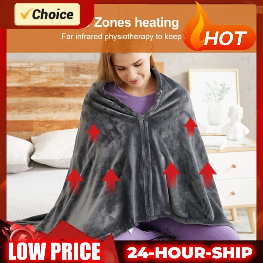 USB Heated Blanket Heated Blanket Shawl 3 Heating Level Heated Shawl Throw Blanket Fast Heating 9 Heated Areas for Autumn Winter