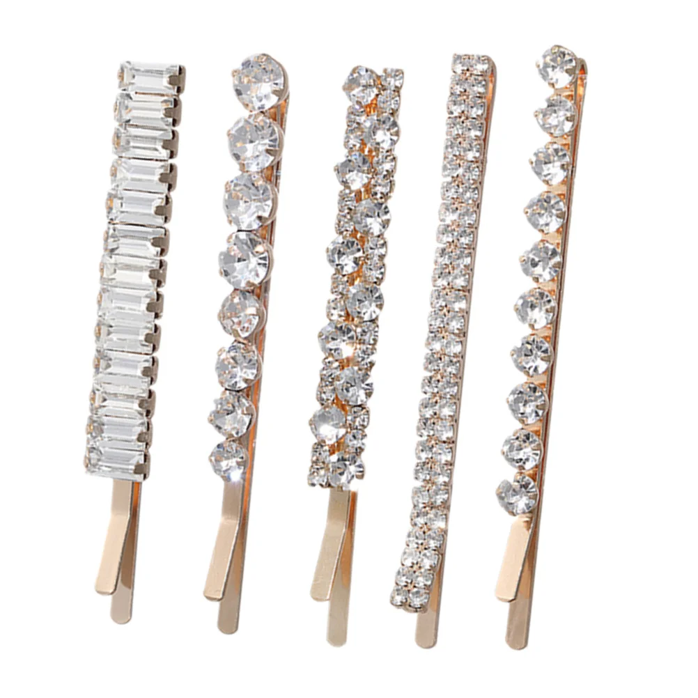 Pinces à cheveux en strass pour femmes, 5 pièces, accessoires pour cheveux, épingle à cheveux en cristal, Barrette, fête de mariage, bal, accessoires de coiffure