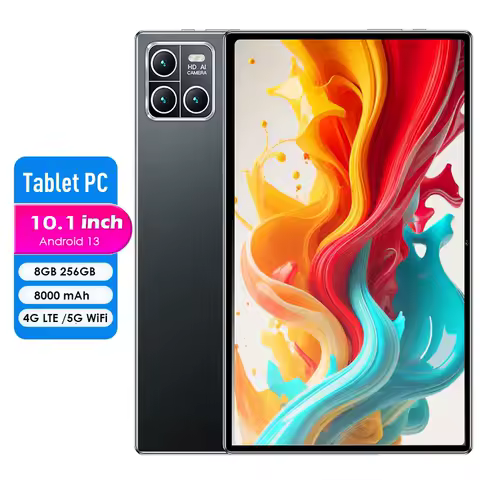 2025 New Original 10 Inch Android 13 Tablet PC Octa-Core 5G WiFi6 256GB 8000mAh IPS Display Dual Camera Bluetooth FM Tablet 10.1