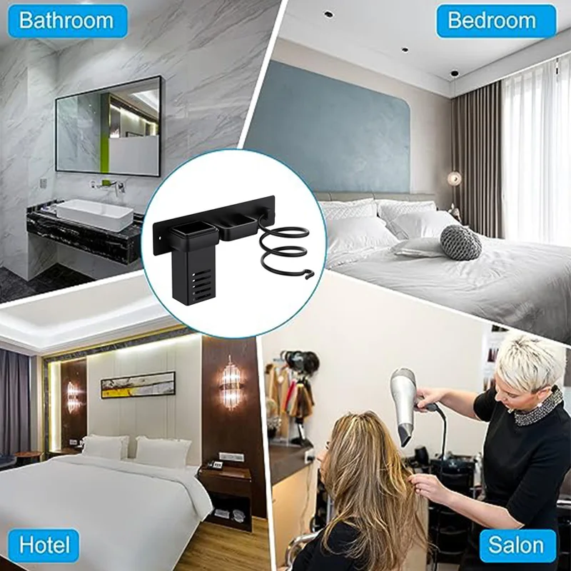 Wall-Mounted Hair Dryer Storage Rack Bathroom Multifunctional Hairdressing And Beard Tool Hair Straightener Curling Iron Storage