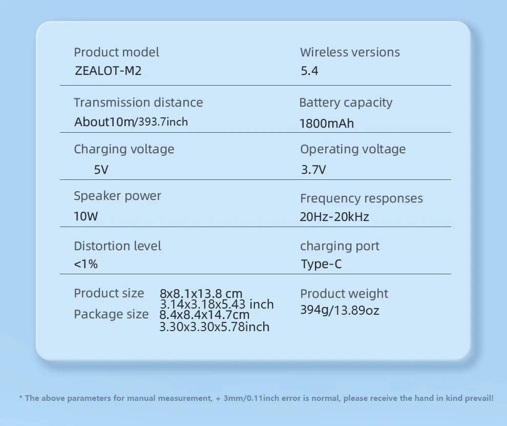 ZEALOT-M2 Bluetooth-Lautsprecher 10W mit verstärktem Bass, tragbarer Outdoor-Wireless-Lautsprecher, wasserdichter Lautsprecher, Bluetooth 5.4 mit 2 Mikrofonen – Detail 4