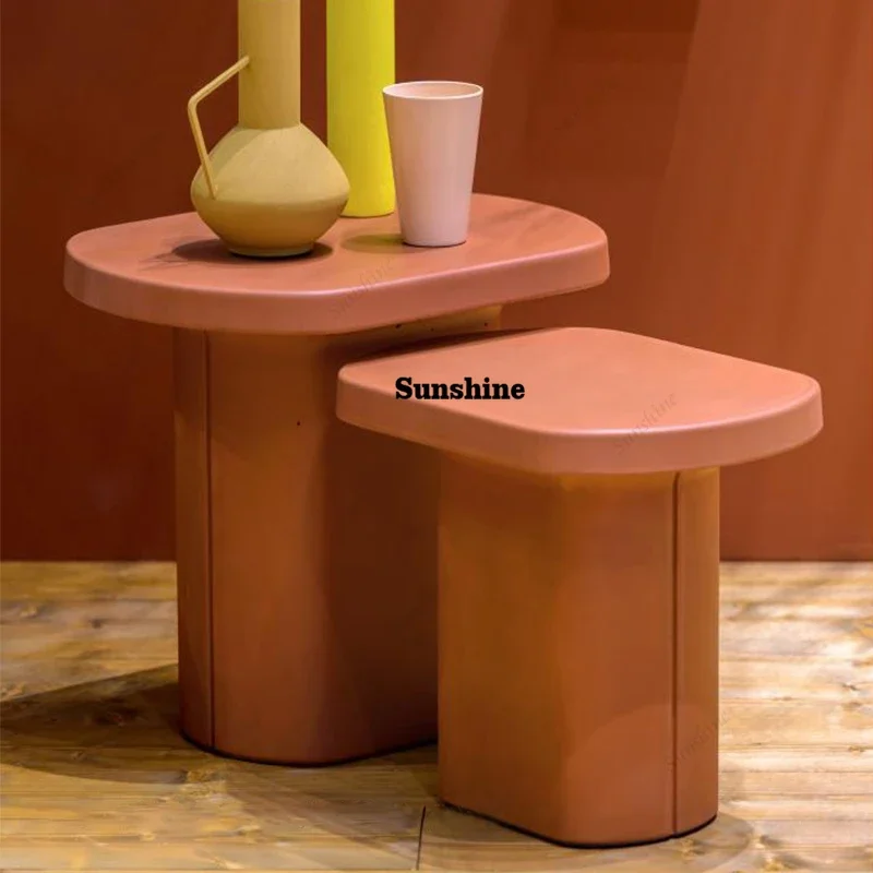 

nordic outdoor side table modern white small side stool wabi-sabi travertine coffee table FT