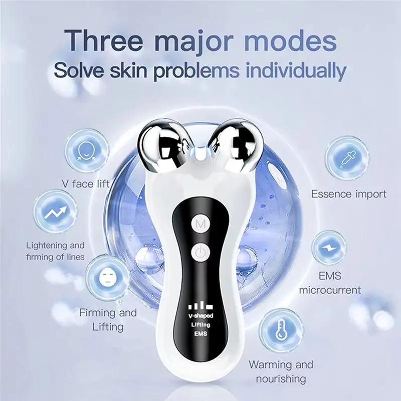 A20M Electric V-Face Lift Roller Massager EMS Microcurrent Sonic Vibration Facial Lifting Skin Tighten Massage Beauty