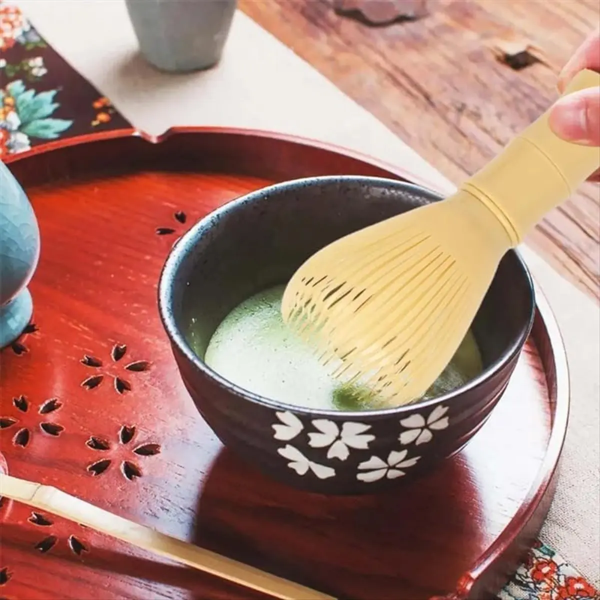 AT16 2PCS PP Resin Matcha Whisk Chasen Brush Tools for Matcha Green Tea Powder Reusable Powder Whisk Prepare