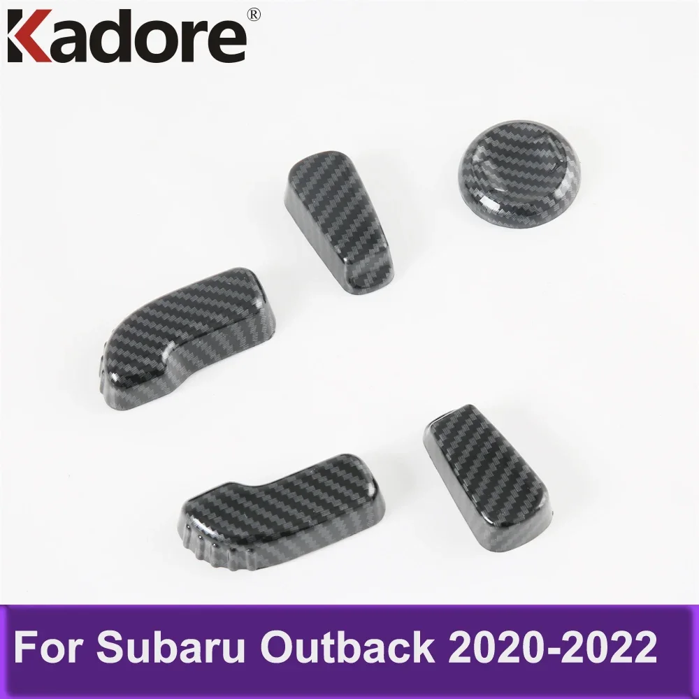 Interior Accessories ABS Carbon Fiber Car Seat Adjustment Button Switch Cover Sticker Trim For Subaru Outback 2020-2022