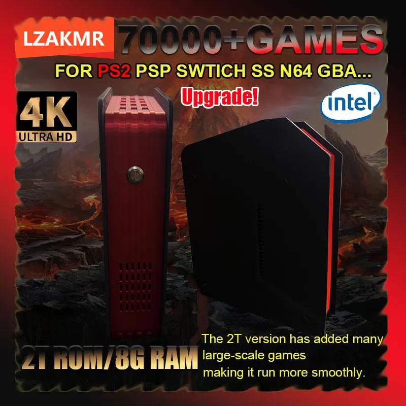 وحدة تحكم ألعاب ريترو X4 8G RAM 2T محملة 70000+ ألعاب لجهاز Wii PS2 DC PSP GAMECUBE التوصيل والتشغيل على التلفزيون Windows 11 هدية للأطفال