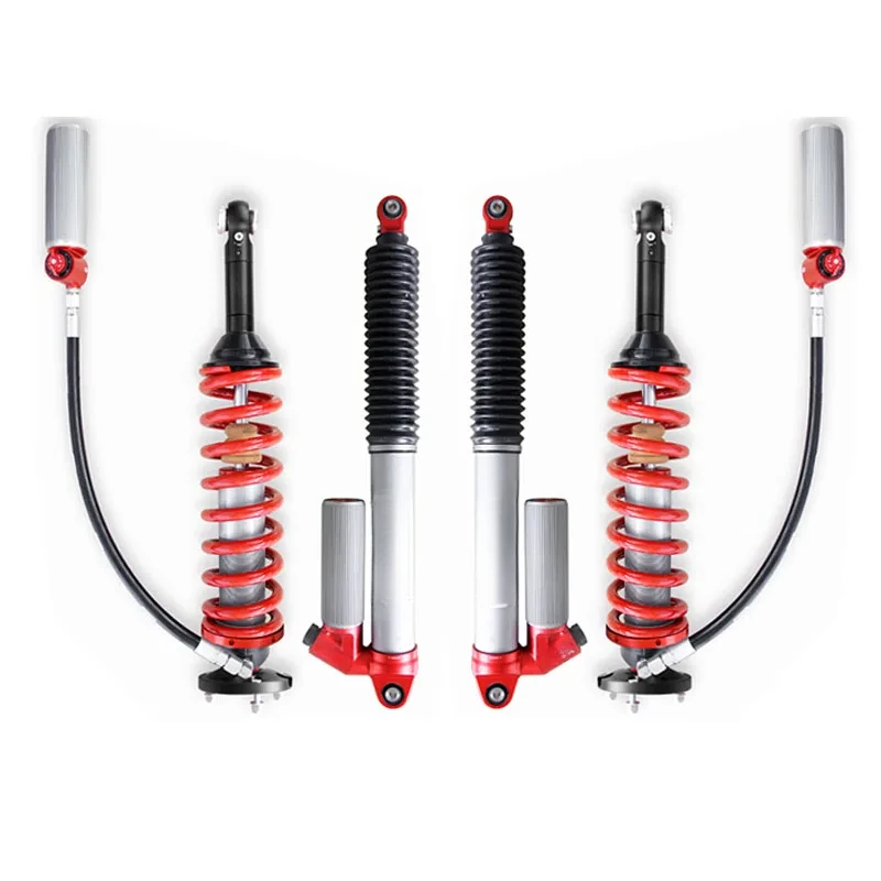 Off-road shock absorbers with a 2-inch lift, featuring adjustable compression and rebound.
