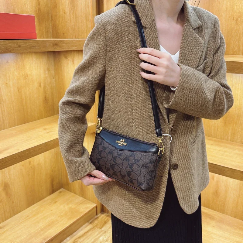 

Женская роскошная кожаная сумка через плечо, элегантная классическая дизайнерская сумка через плечо, модная сумка-тоут для современной одежды