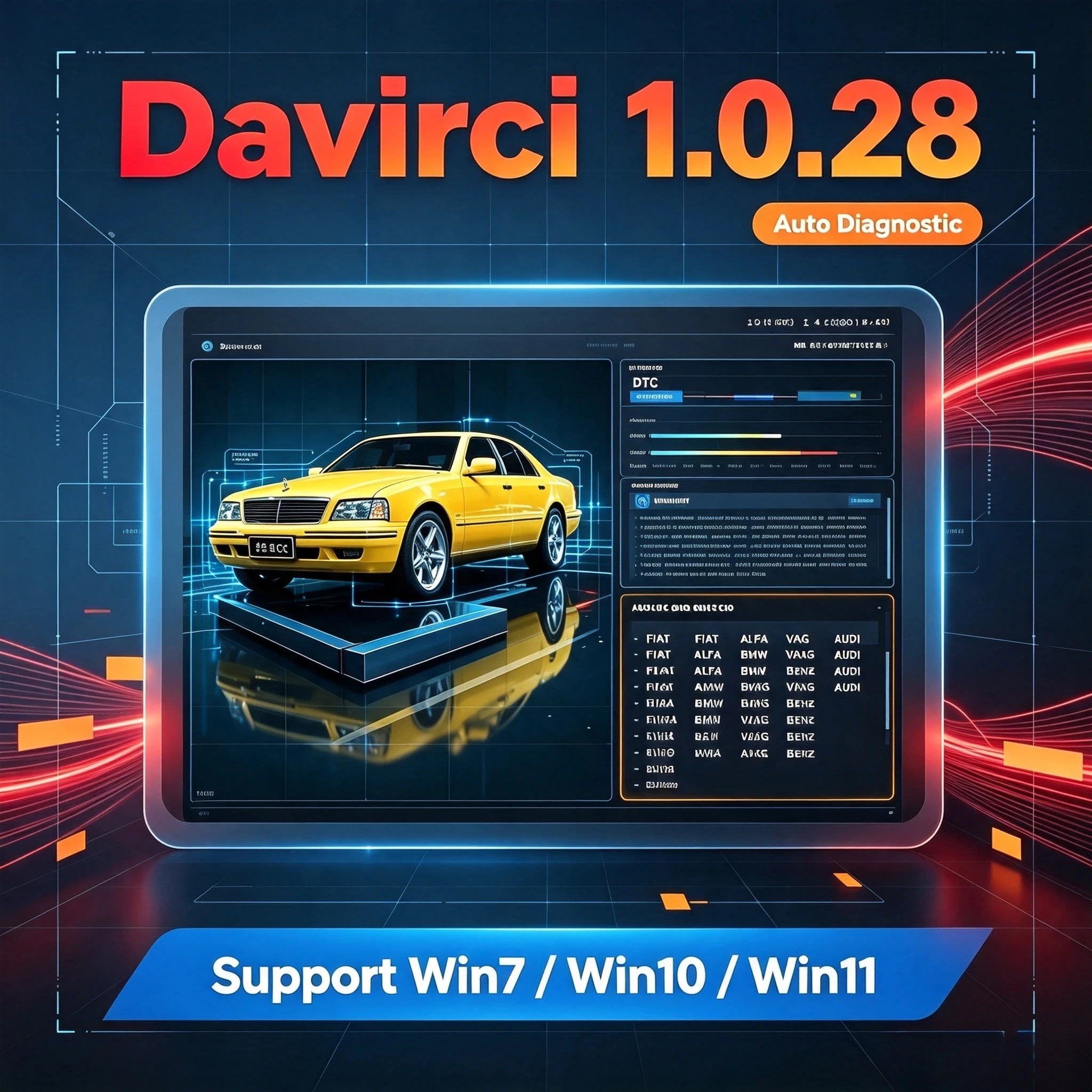 Best selling  Davinci +System Compatible and Powerful + Auto Repair Software Version 1.0.28 PRO with Support for KESS/KTAG