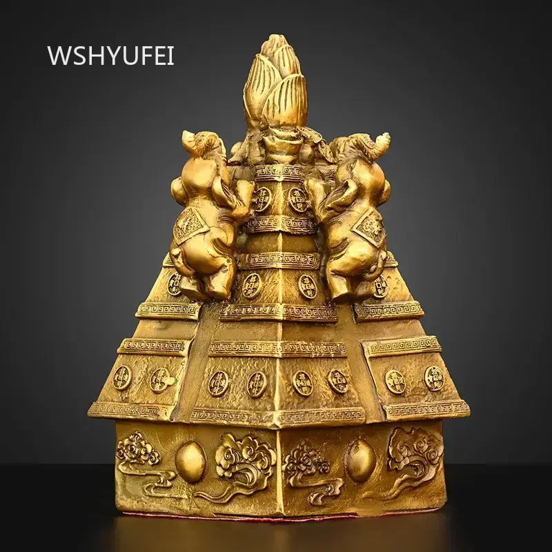 

1pc Copper Lucky Wealth Figurine Four Elephant Wealth Ornaments Gift for Home Office Desktop Decoration Crafts Home Decorations
