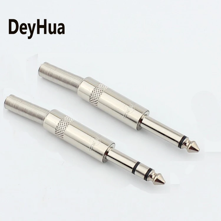 

2/20/100PCS 6.35/6.5 6.35mm/6.5mm 3 Pole Stereo 2 Pole Mono Amplifier Connector Audio Plug for KTV