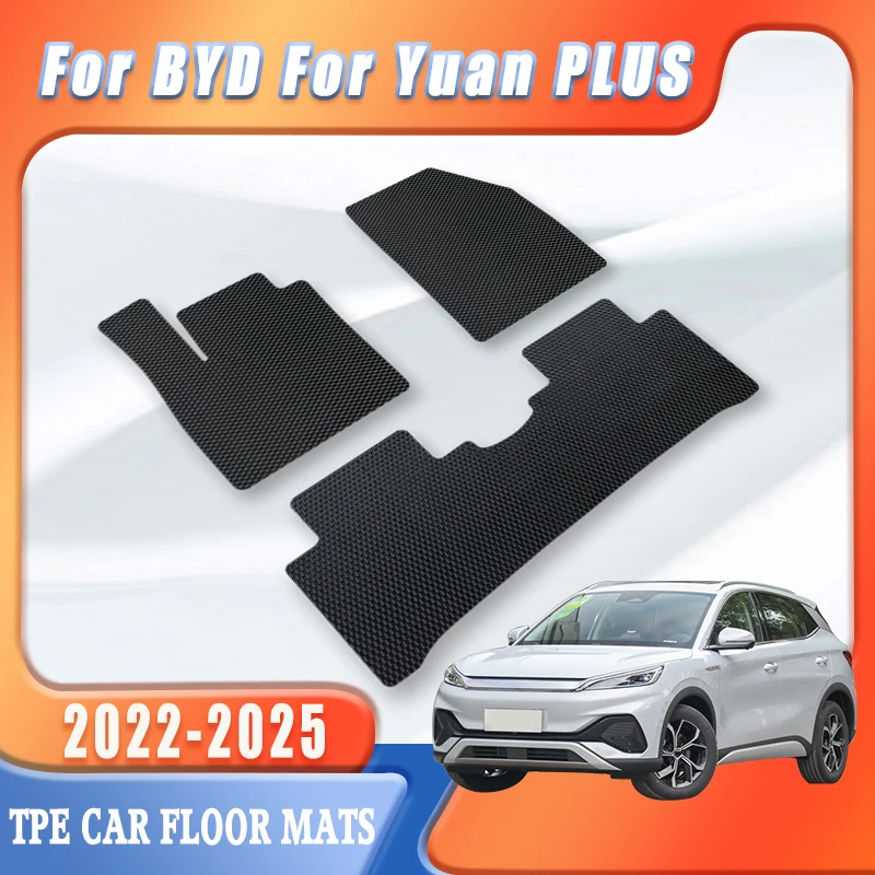 

TPE Beaded Car Floor Mats For BYD Yuan PLUS 2022 2023 2024 2025 Auto Interior Accessories Pads Replacement Automobiles Foot Pads