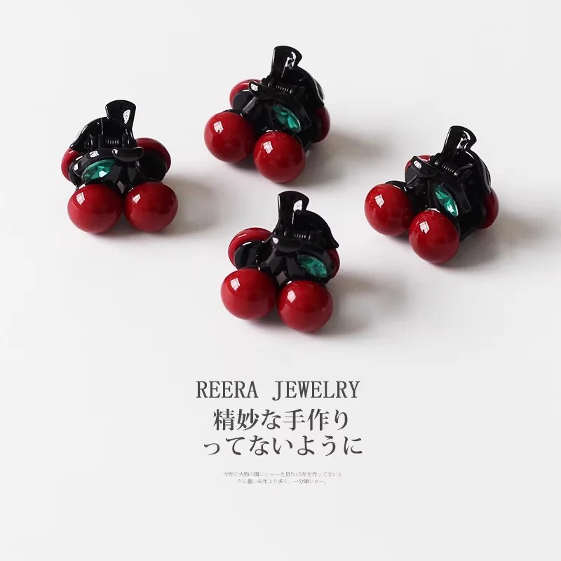2pcs/set Cute Cherry Small Hair Claws For Women Girls Sweet Hair Ornament Hair Clips Hairpins Hairgrip Fashion Hair Accessories #2