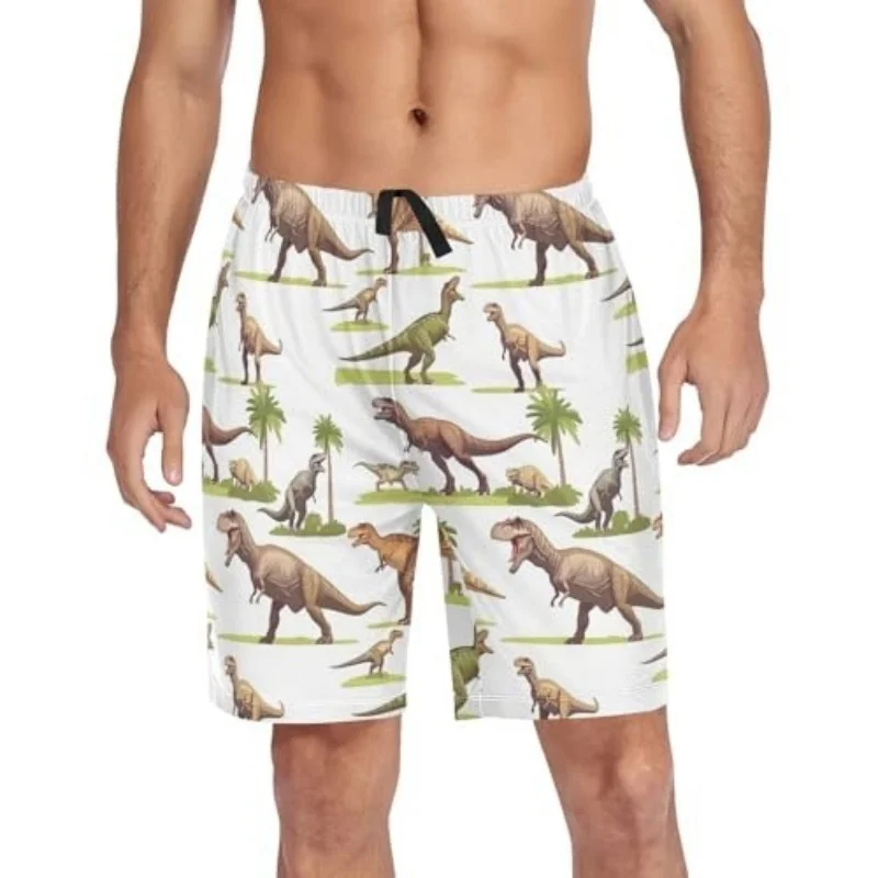 

Мужские пляжные шорты с принтом динозавров, лето 2026, повседневные, свободные, дышащие, забавные, в стиле Y2K, модные спортивные шорты оверсайз