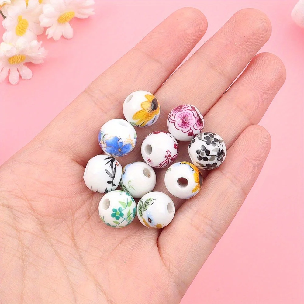 10/30/50pcs Mix-color Ceramic Beads, DIY Necklaces, Bracelets, Earrings Decoration Accessories, Valentine's Day, Christmas Gifts