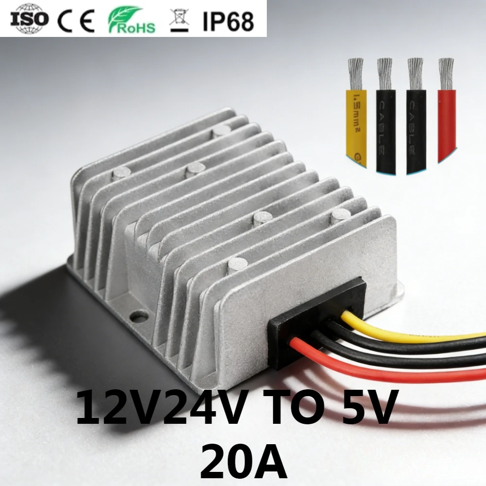 

Waterproof Module DC to DC Voltage Converter 12V 24V Step-Down to 5V 20A 100W 10A 50 Decompression Regulator Power Converter CE