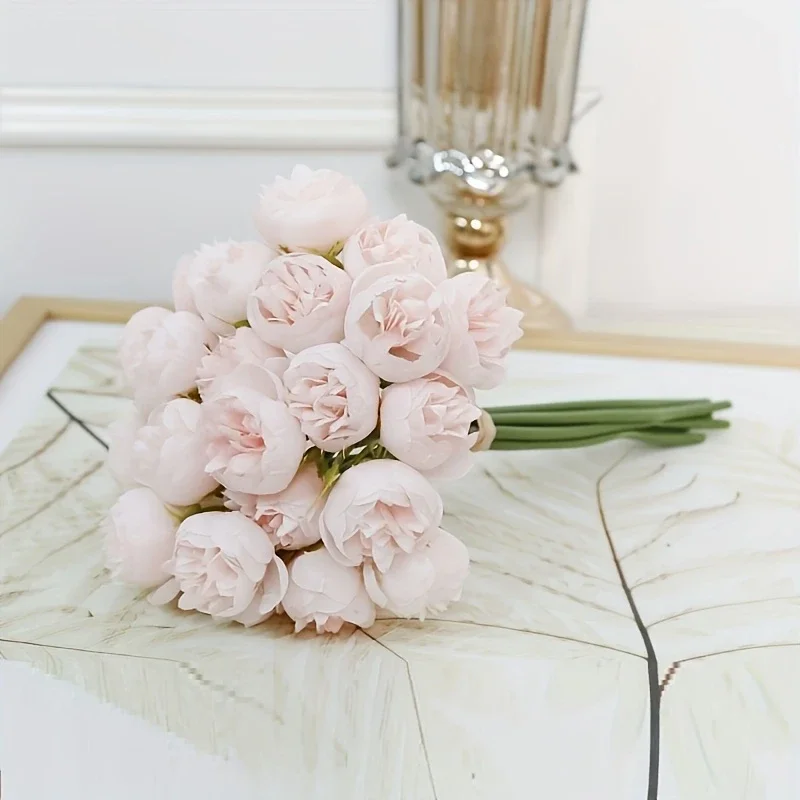 Künstliche Pfingstrose Seidenblumen 27 Köpfe Brautstrauß Hochzeit Weihnachtsdekoration Blume Home Party Tischdekoration Gefälschte Blume – Detail 10