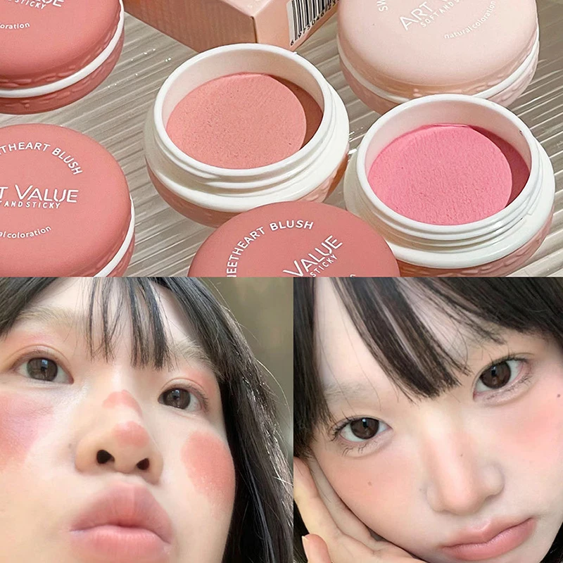 Blush Facial Monocromático, Pó Facial, Blush Cream, Rouge Natural, Paleta de Blush Matte, Sopro, Maquiagem Contorno, Bochechas Clareantes