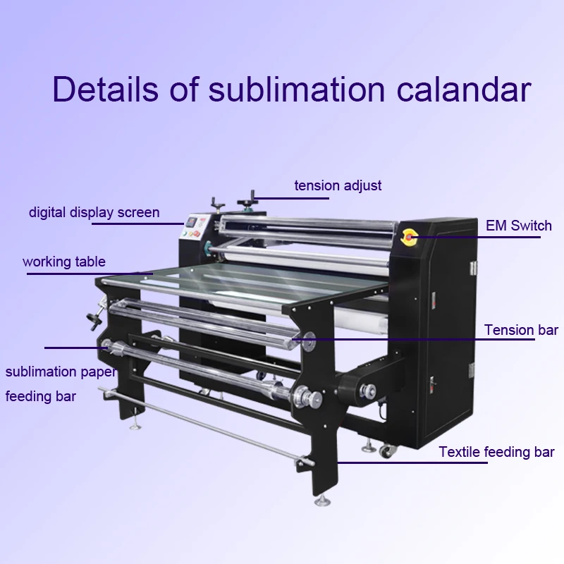Macchina da stiro a rulli Macchina per stampante a sublimazione 100x120 Macchina per pressa di calore per magliette per indumenti Fornita Contenitore a pressione automatico