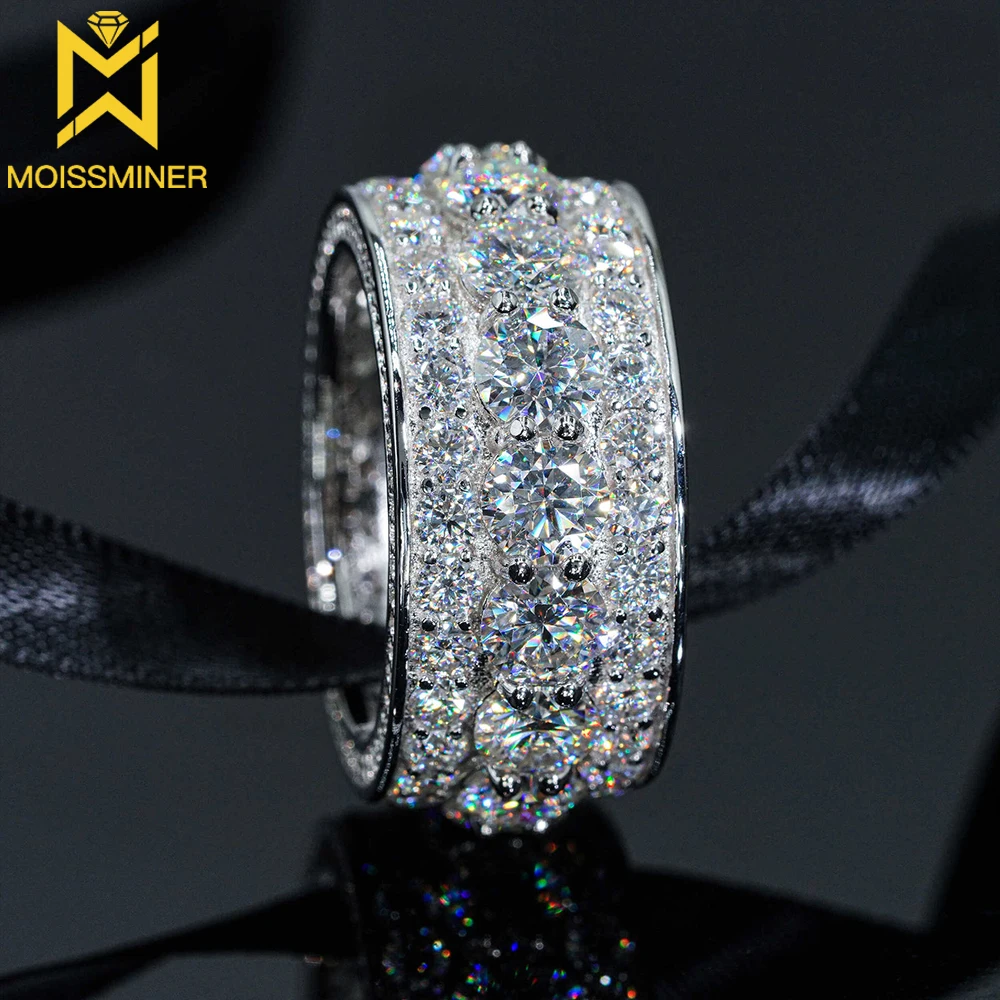 

Full Moissanite Rings For Men Iced Out Rings Women S925 Silver Wedding Ring Finger Jewelry Pass Diamonds Tester Free Shipping