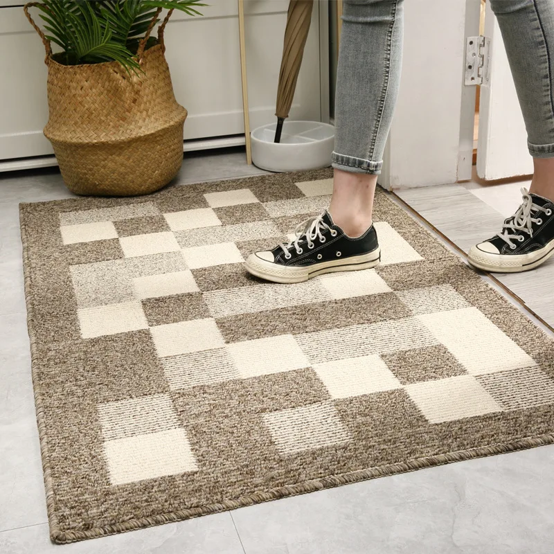 Entrance Doormats Modern Simple Carpets Polypropylene Wear-resistant Rug Household Absorben Matt TPR Non-slip Machine Washable