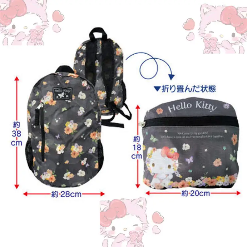 

Складной рюкзак Sanrio из водоотталкивающей ткани Оксфорд, однослойный, большой вместимости, легкий, с мультяшным принтом, для путешествий