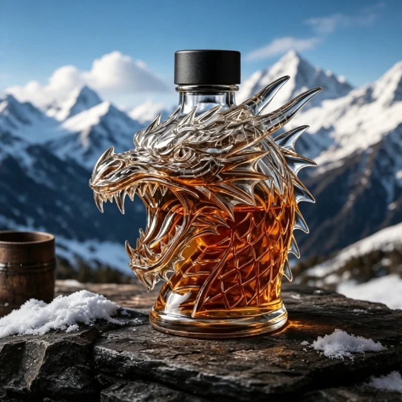 320ml Funny Animal Shaped Bottle Glass Whiskey Decanter with Leak-Proof Seal Stopper Whiskey Bottle Home Bar Decor Gifts