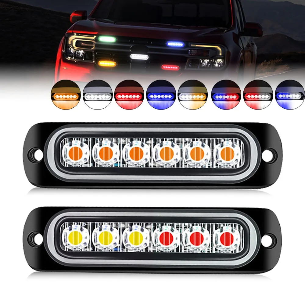 

1 шт. 6 светодиодных стробоскопов аварийный мигающий маяк сигнальная лампа 12 В стробоскопы для авто DRL автомобиля мотоцикл полицейский янтарный красный бл