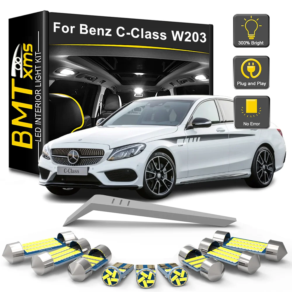 

BMTxms 7/12/18Pcs Canbus Car LED Interior Light Lamp Kit For Mercedes Benz C Class W203 Sedan C200 C220 C280 C320 2001-2006 2007
