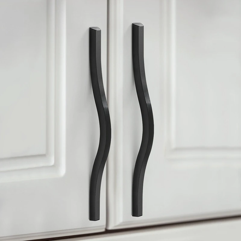 

128mm-1000mm Long Handles Aluminum Black Gold Furniture Handles Wardrobe Hardware American Handles Cabinet Door Handle Knob