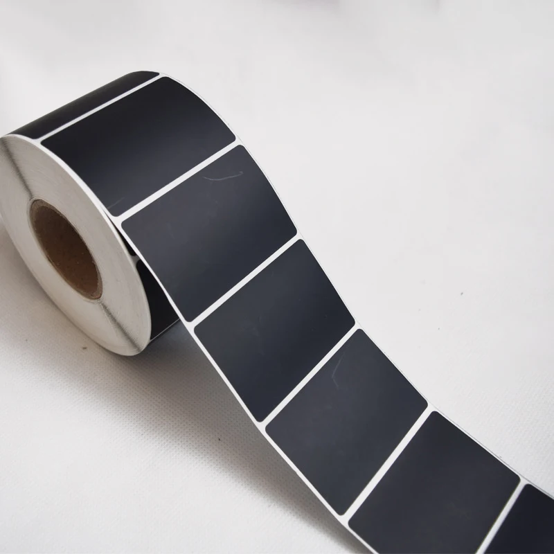 1Roll Coated Paper Sticker Adhesive Paper Black Tag Waterproof Package Label Blank Price Print Supplies Stationery Sticker