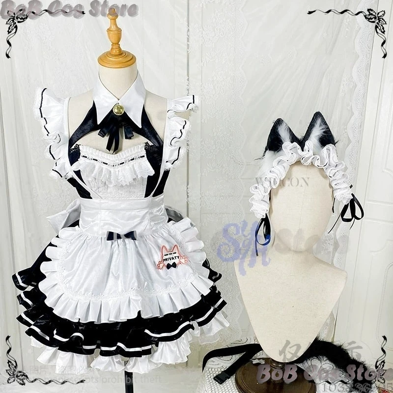 Privaty Cosplay Game Nikke Anime Sexy Kawaii Neko Cat Maid Dress Sweet Lace Ruffles Lolita Jsk Cute Girl Halloween Comic Con Cos