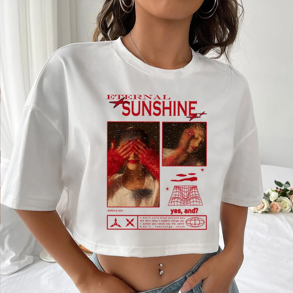 Ariana-Grande Eternal Sunshine 2024  Shirts Women Crop Top Breathable Streetwear Clothing Fashion Top Beyonce Ariana GrFans Gift