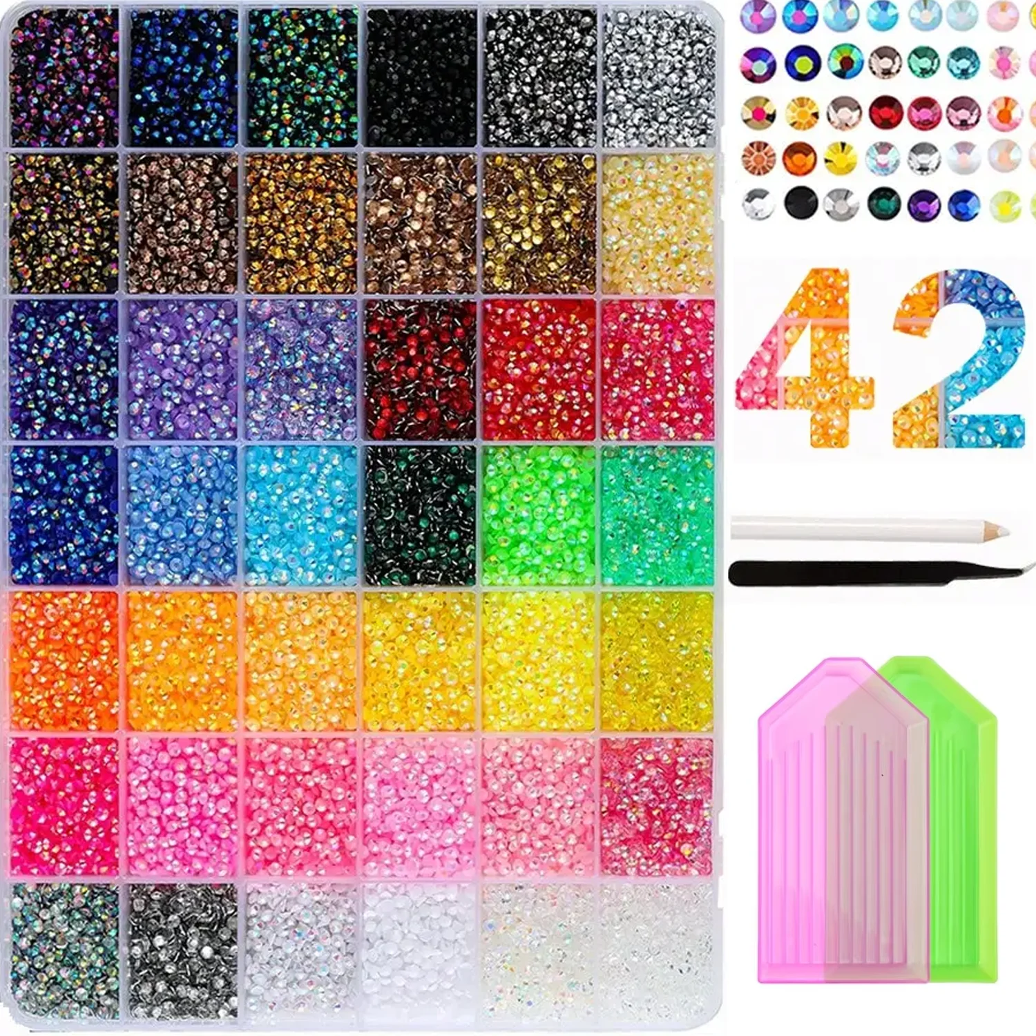 Rhinestone Nail Gem - 42 Colors Resin Jelly Rhinestones |