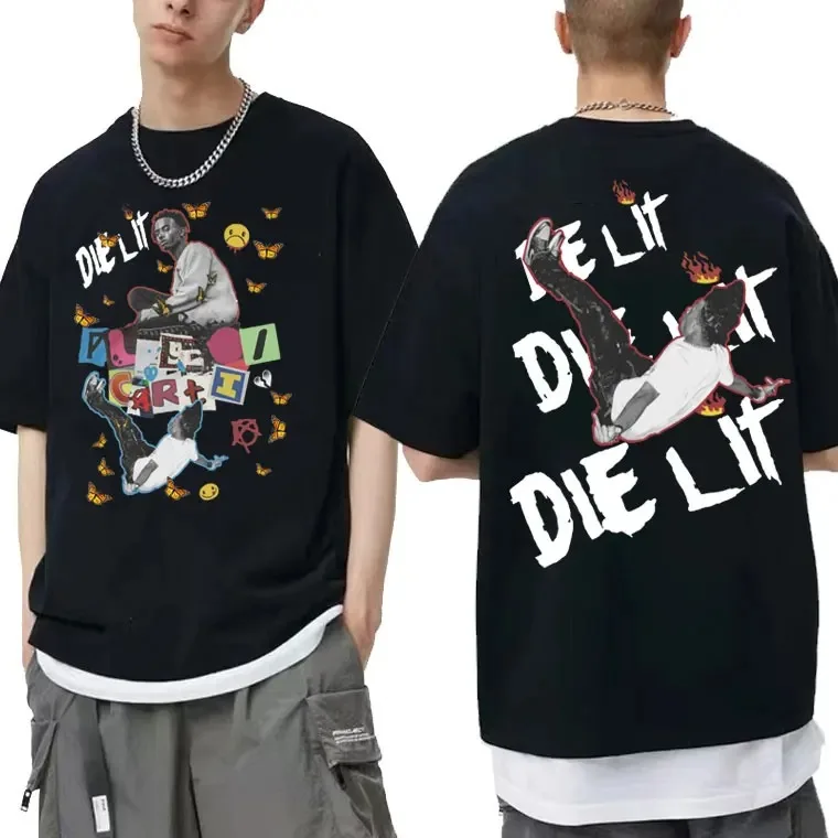 2024 Hip Hop  Playboi Carti Punk Is Not Ded Opium Saves Lives Print Tshirt Men Women Casual Loose T Shirt Men's Black Tees TOPS