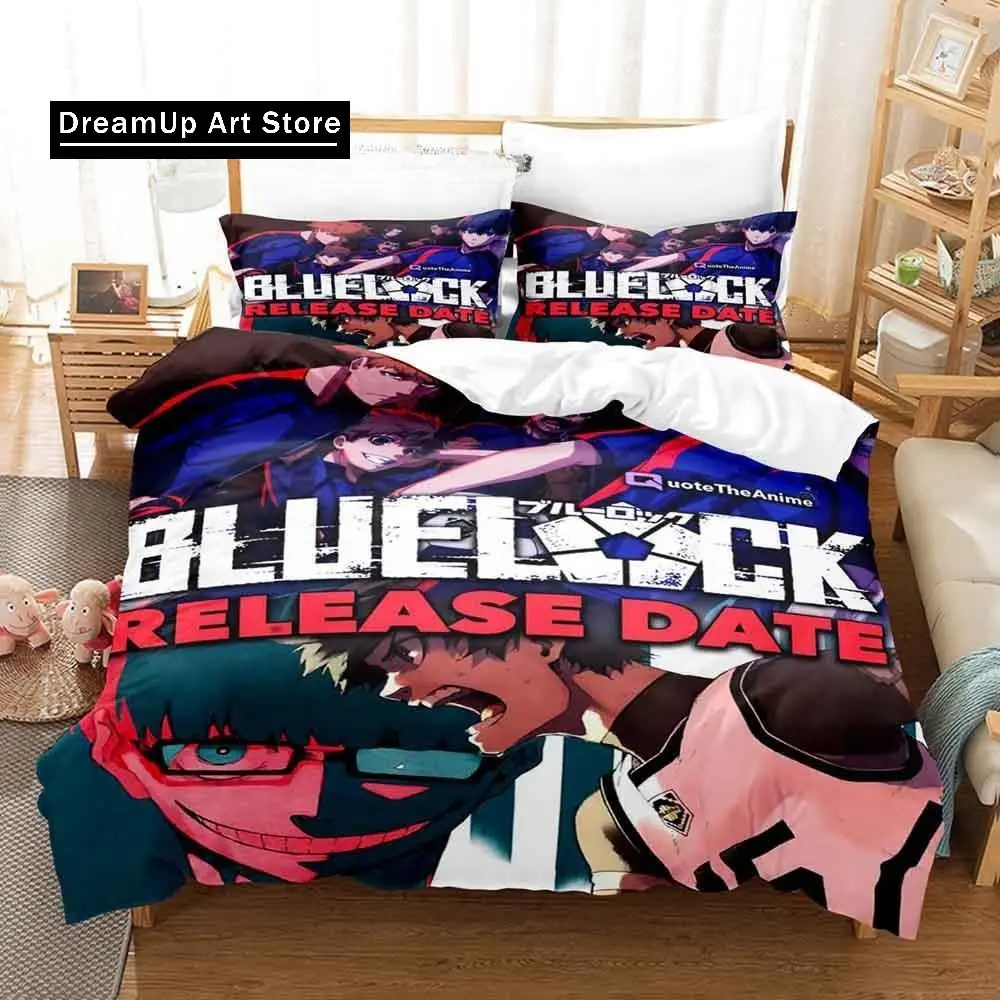 Fashion 3D Print Anime Blue Lock Bedding Set Boys Girls Single Twin Queen Full Size Duvet Cover Pillowcase Bed Adult Bedroom