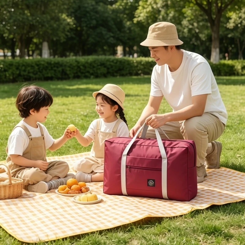 Foldable Carry-on Travel Bags Large Capacity Storage Bag Lightweight Multifunctional Airplane Duffle Handbag Nylon Weekend Totes