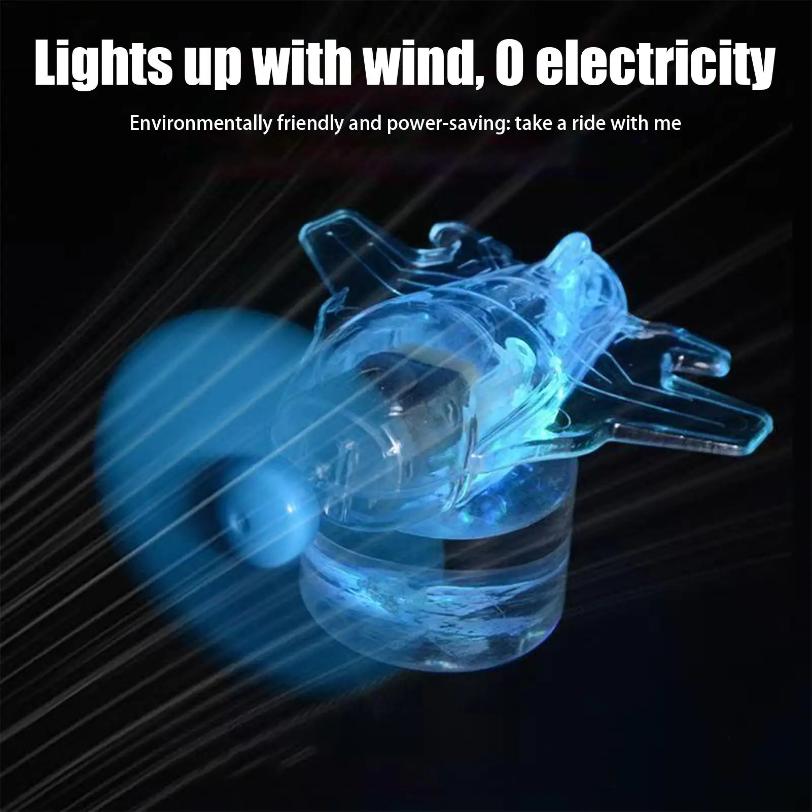 دراجة نارية كهربائية سيارة LED أضواء ملونة تصميم طائرة تعمل بالرياح البلاستيك اكسسوارات السيارات الداخلية الديكور