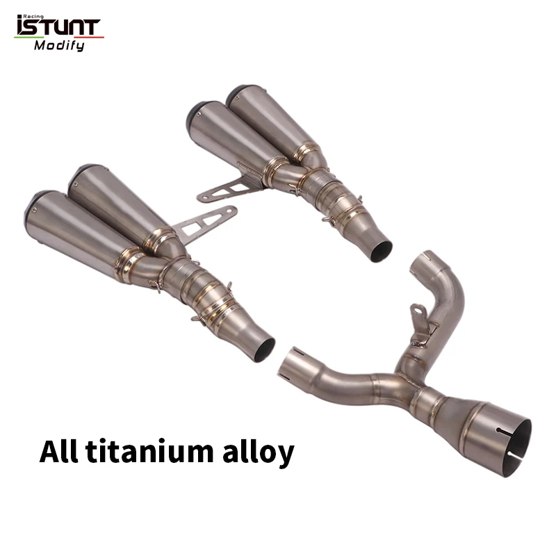 Titanium Alloy For Kawasaki Ninja 1000SX Z1000SX 2020-2023 Motorcycle Double Exhaust Escape Muffler Modified Middle Link Pipe