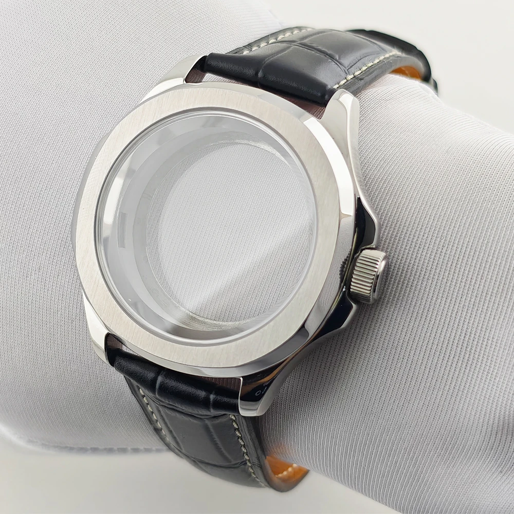 

44mm nh35 Case Sapphire Glass Watch Case Stainless Steel Waterproof Case Watch Parts suitable for 28.5mm Dial Case
