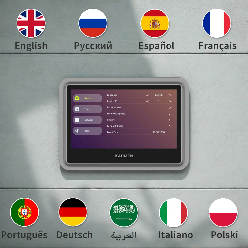 Karmen WiFi Video Intercom Doorbell 7 inch,1080P HD Night Vision,APP Remote Unlock,Motion Detection,Video/Photo Capture for home