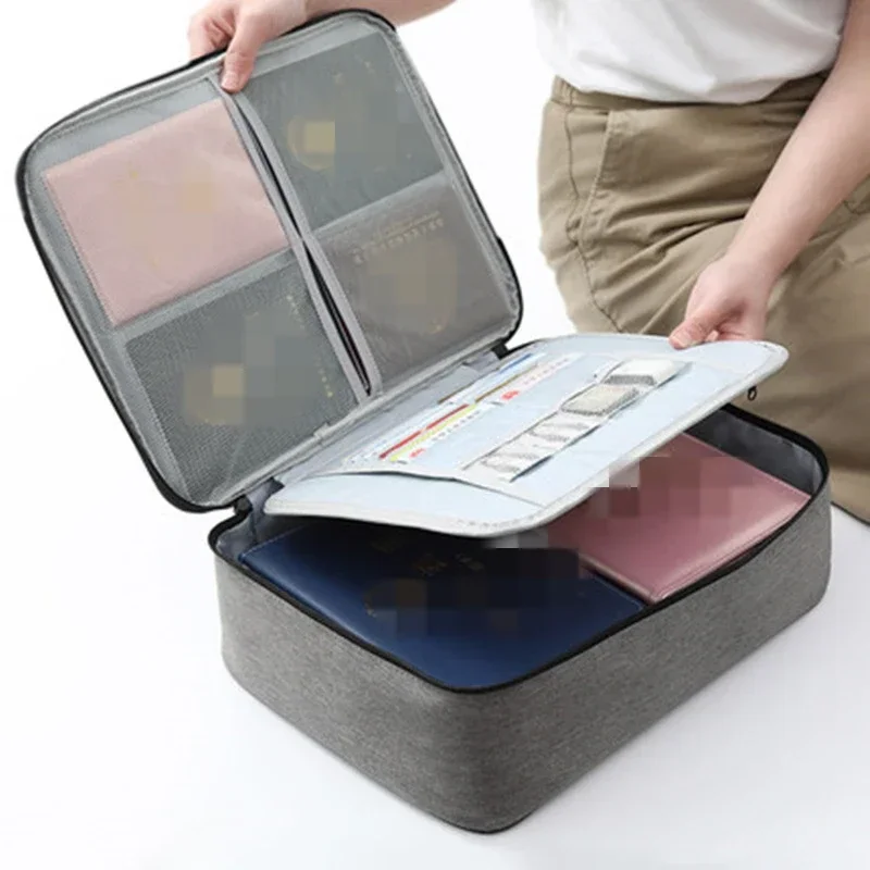 حقيبة تخزين تذاكر المستندات متعددة الطبقات ذات سعة كبيرة مع قفل منظم ملفات الشهادة وحقيبة جواز سفر منزلية