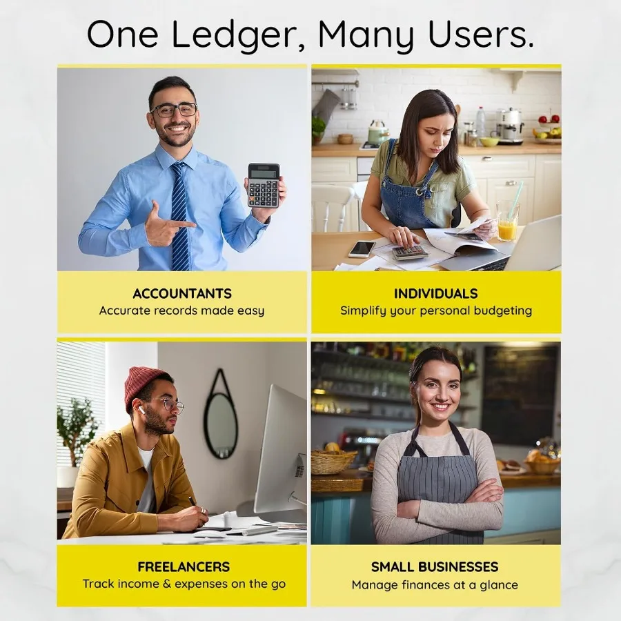 Ledger Book 2 Pack Accounting Ledger Books for Small Business Finance Planner Expense Tracker Bookkeeping Record Book Account T