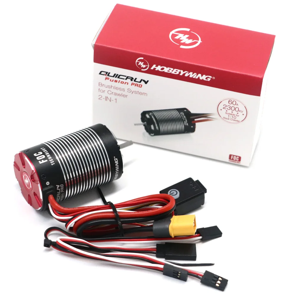 Piezas de coche RC Hobbywing Fusion 2 en 1 Motor sobre orugas ESC controlador de velocidad todo en uno XeRun 1800KV 2300KV caja de Programa de Tarjeta de ajuste